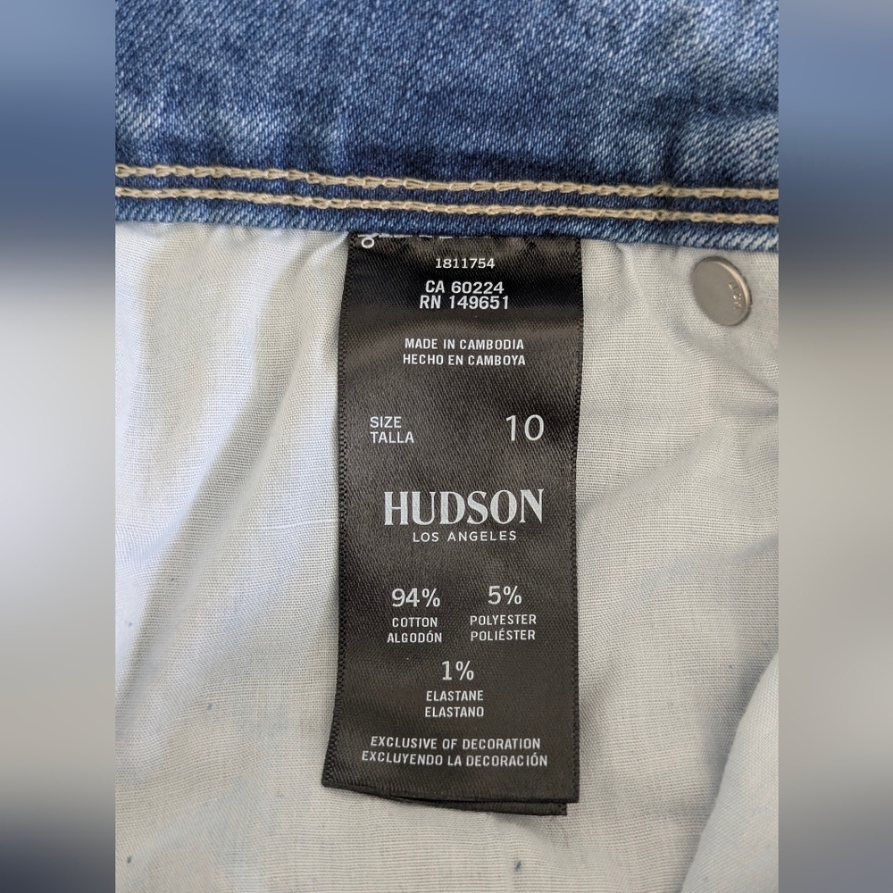 Hudson EUC women's Icey Blue Mid Rise Straight Leg Jeans Size 10 L 28" - Picture 13 of 13